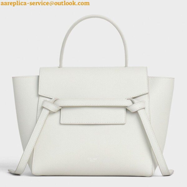 Replica Celine Micro Belt Bag In White Grained Calfskin 5