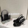 Replica Prada Patent Leather Sling Back Pumps 1I767M Black