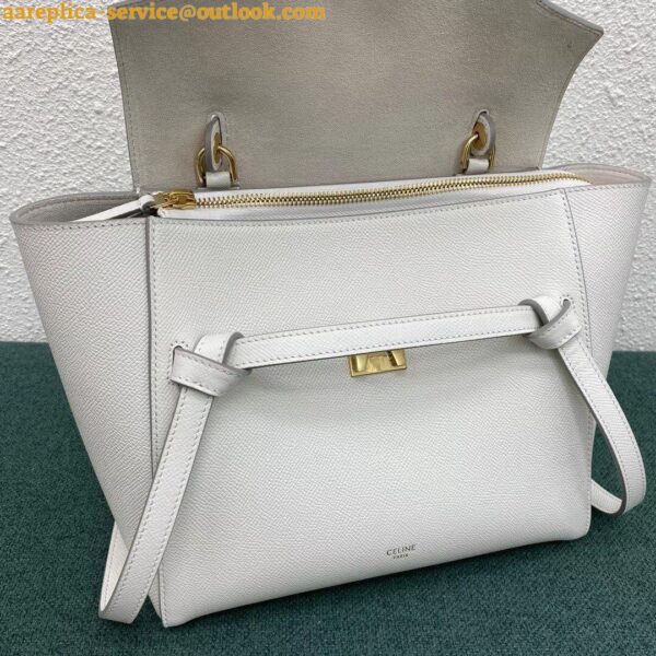 Replica Celine Micro Belt Bag In White Grained Calfskin 18