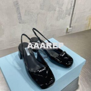 Replica Prada Patent Leather Slingback Pumps 1I767