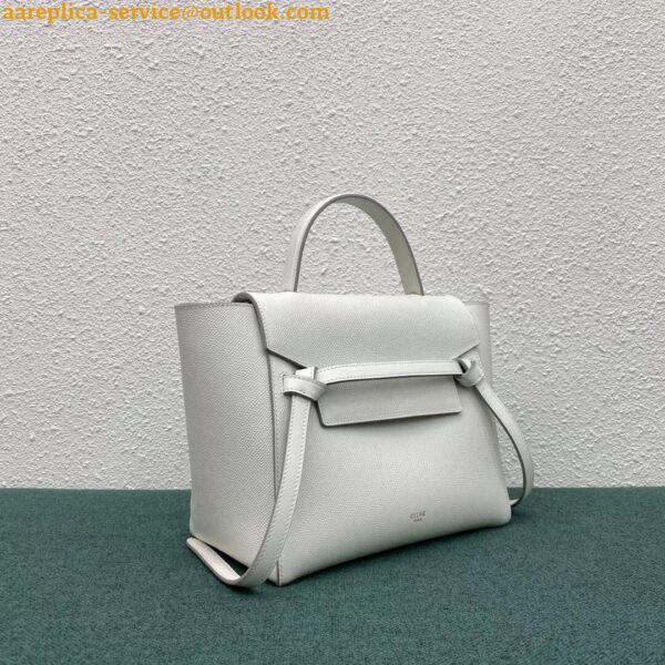 Replica Celine Micro Belt Bag In White Grained Calfskin 26