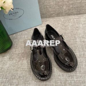 Replica Prada Patent-leather Mary Jane T-strap Shoes 1E834M