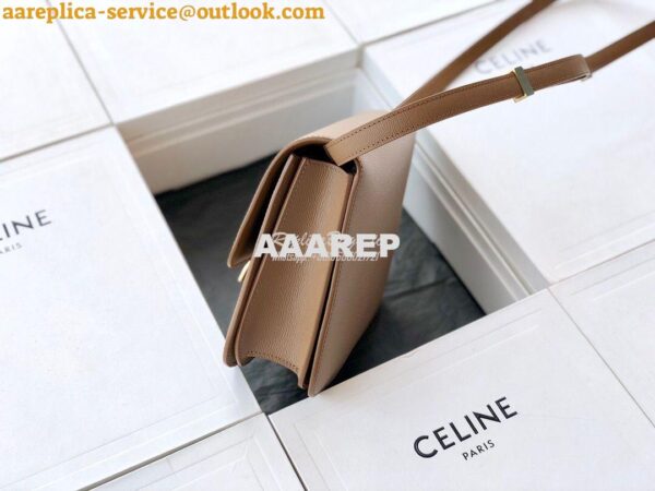 Replica Celine Classic Box Bag in Calfskin with Cork Effect Beige 4