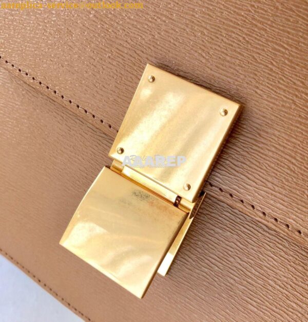 Replica Celine Classic Box Bag in Calfskin with Cork Effect Beige 7