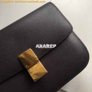 Replica Celine Classic Box Bag in Calfskin with Cork Effect Black 2