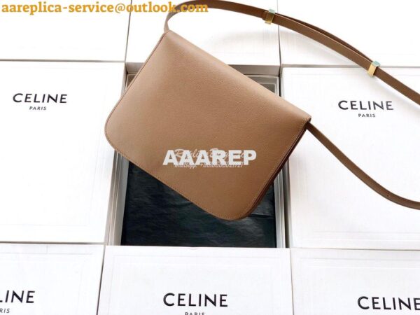 Replica Celine Classic Box Bag in Calfskin with Cork Effect Beige 12