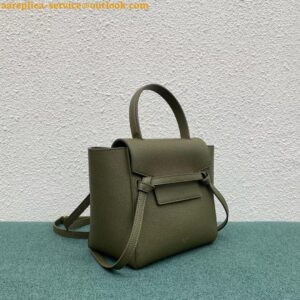 Replica Celine Belt Nano Bag In Army Green Grained Calfskin 2