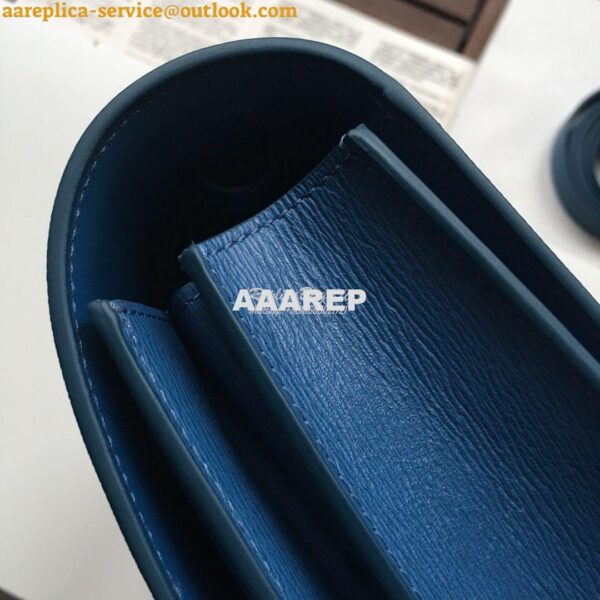 Replica Celine Classic Box Bag in Calfskin with Cork Effect Blue 6