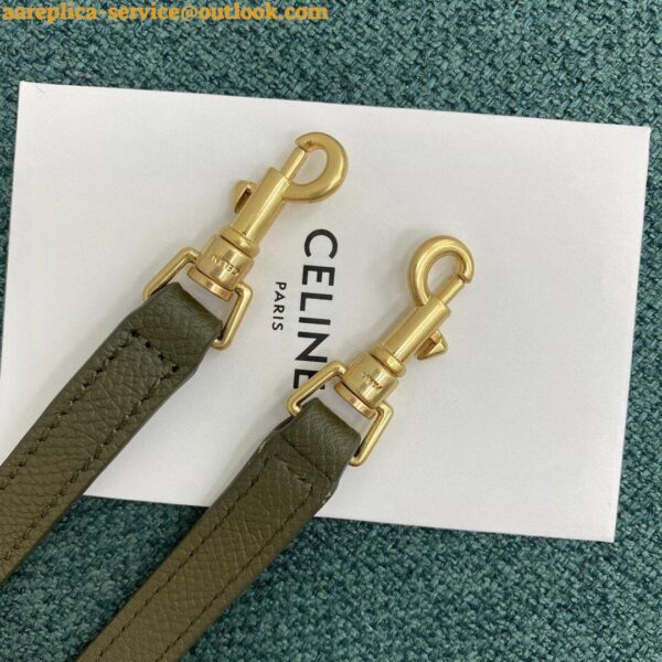 Replica Celine Belt Nano Bag In Army Green Grained Calfskin 11