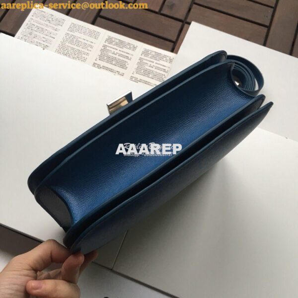 Replica Celine Classic Box Bag in Calfskin with Cork Effect Blue 7