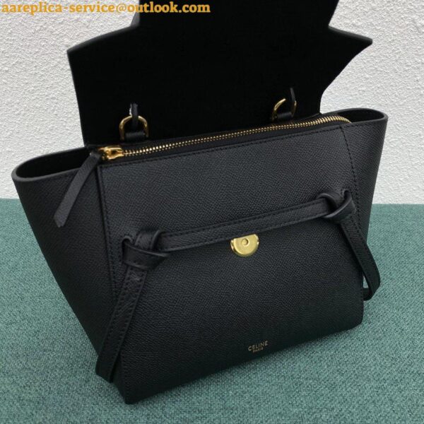 Replica Celine Belt Nano Bag In Black Grained Calfskin 2