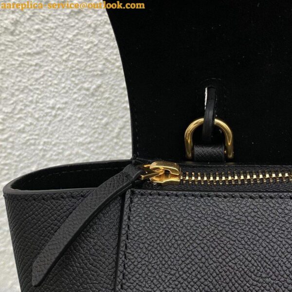 Replica Celine Belt Nano Bag In Black Grained Calfskin 9