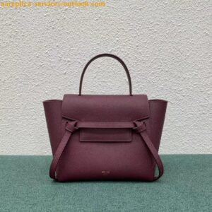 Replica Celine Belt Nano Bag In Bordeaux Grained Calfskin