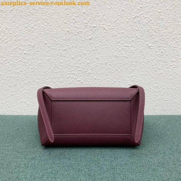 Replica Celine Belt Nano Bag In Bordeaux Grained Calfskin 4