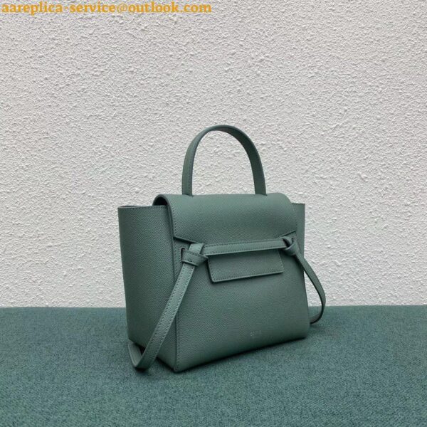 Replica Celine Belt Nano Bag In Celadon Grained Calfskin 6