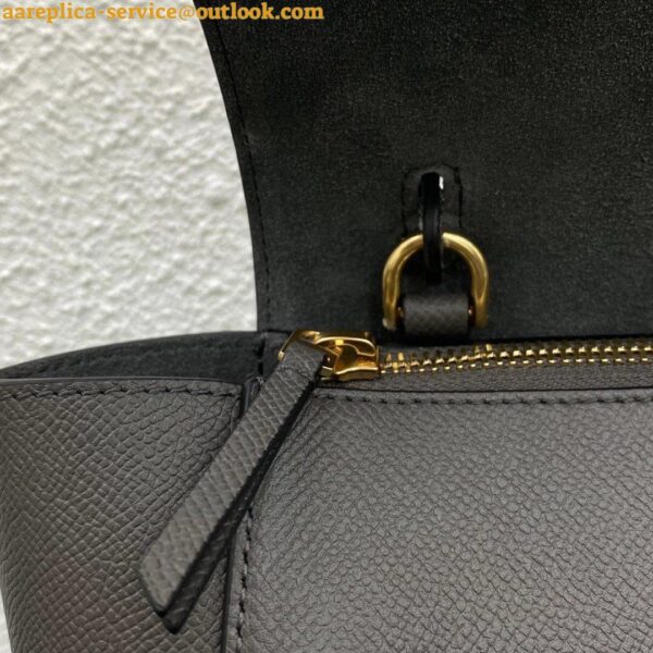 Replica Celine Belt Nano Bag In Grey Grained Calfskin 5