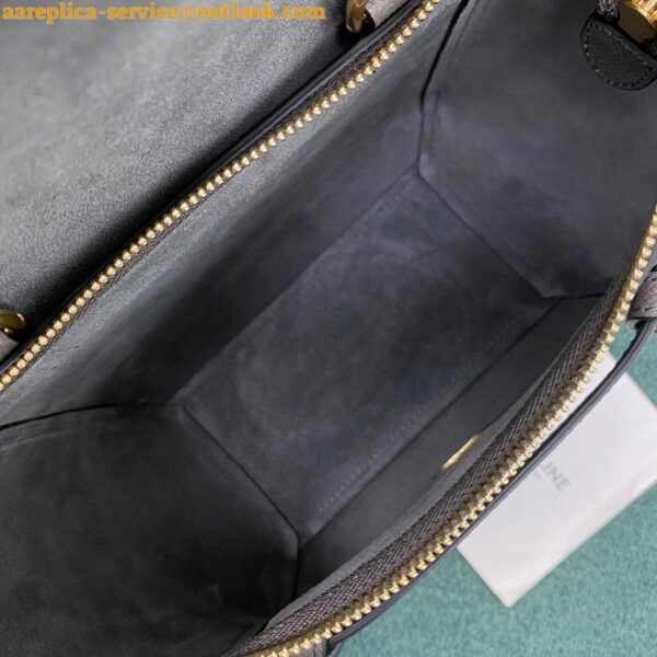 Replica Celine Belt Nano Bag In Grey Grained Calfskin 8