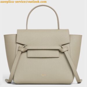 Replica Celine Belt Nano Bag In Light Beige Grained Calfskin