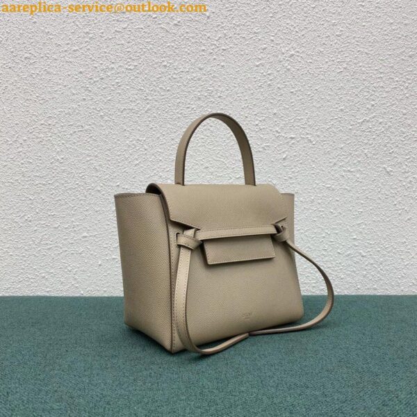 Replica Celine Belt Nano Bag In Light Beige Grained Calfskin 5