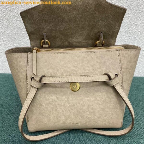 Replica Celine Belt Nano Bag In Light Beige Grained Calfskin 8