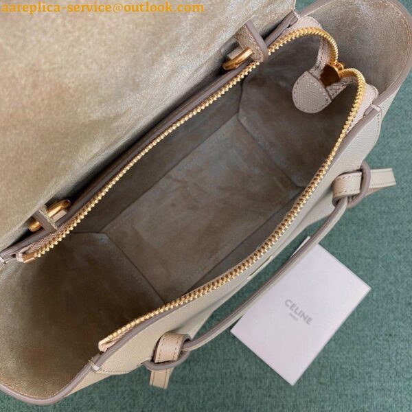 Replica Celine Belt Nano Bag In Light Beige Grained Calfskin 10