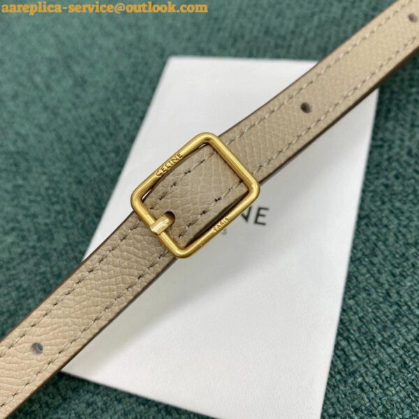 Replica Celine Belt Nano Bag In Light Beige Grained Calfskin 13