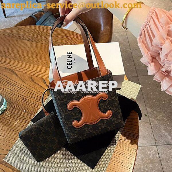 Replica Celine Cube Bag Cuir Triomphe In Triomphe Canvas And Calfskin