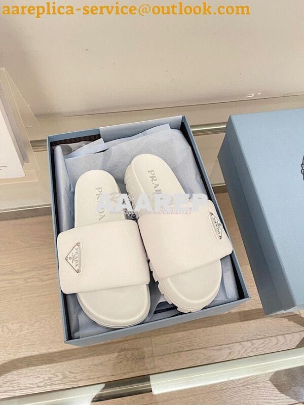 Replica Prada Soft padded nappa leather slides 1XX648 4