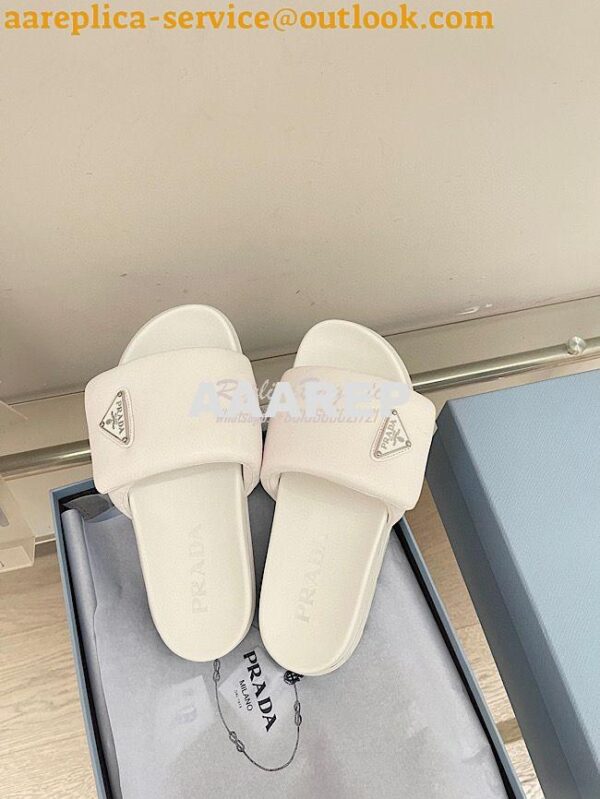 Replica Prada Soft padded nappa leather slides 1XX648 7