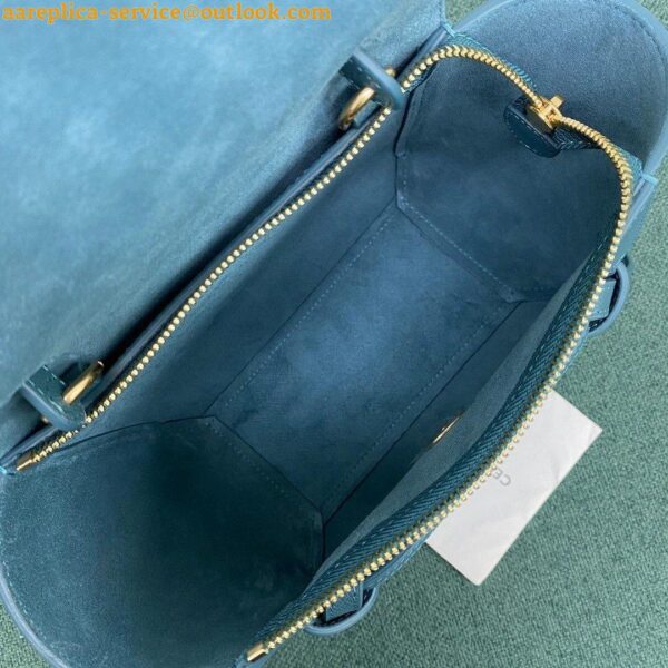 Replica Celine Belt Nano Bag In Prussian Blue Grained Calfskin 6