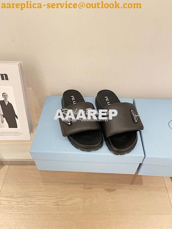 Replica Prada Soft padded nappa leather slides 1XX648 11