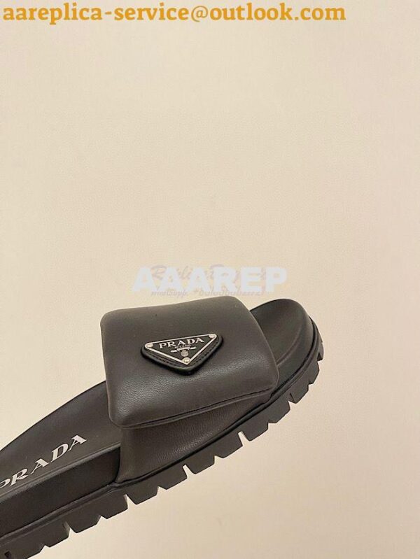 Replica Prada Soft padded nappa leather slides 1XX648 13