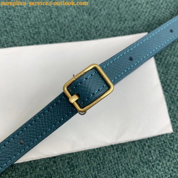 Replica Celine Belt Nano Bag In Prussian Blue Grained Calfskin 9