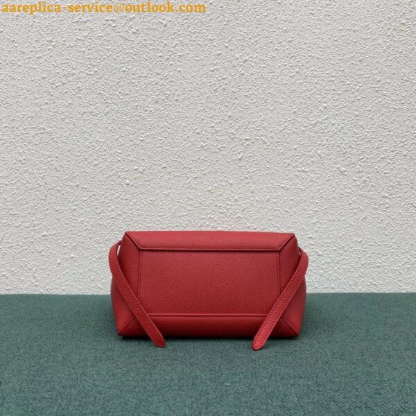 Replica Celine Belt Nano Bag In Red Grained Calfskin 5