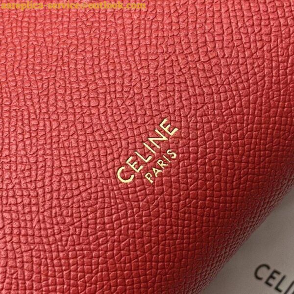 Replica Celine Belt Nano Bag In Red Grained Calfskin 4