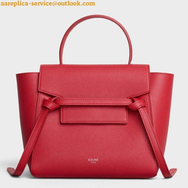 Replica Celine Belt Nano Bag In Red Grained Calfskin 8