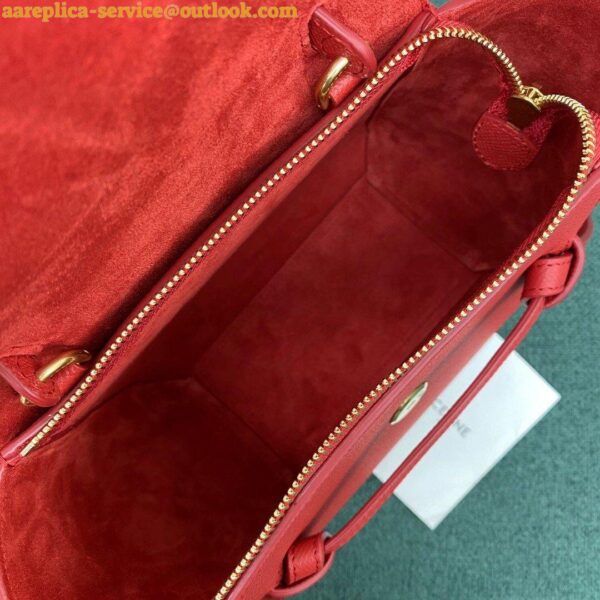 Replica Celine Belt Nano Bag In Red Grained Calfskin 9