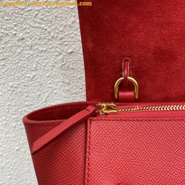 Replica Celine Belt Nano Bag In Red Grained Calfskin 10