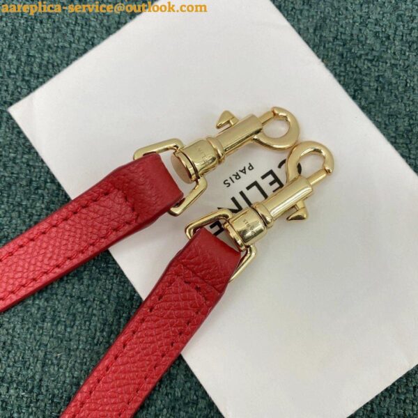 Replica Celine Belt Nano Bag In Red Grained Calfskin 11