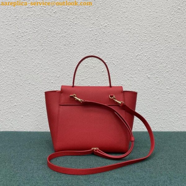 Replica Celine Belt Nano Bag In Red Grained Calfskin 12