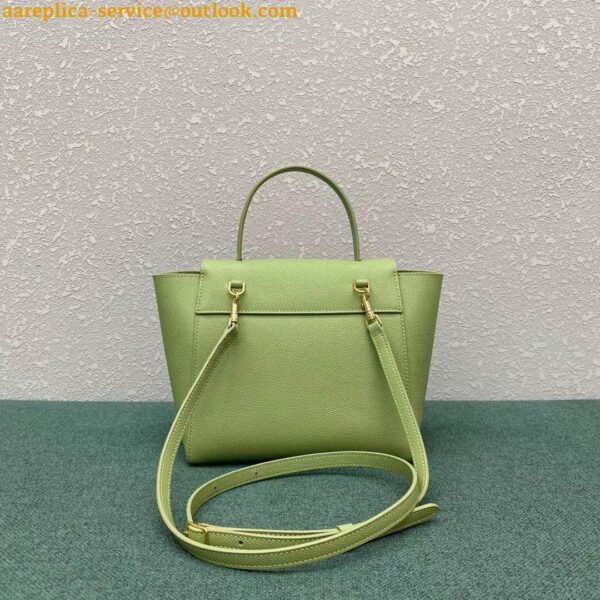 Replica Celine Belt Nano Bag In Sage Grained Calfskin 7