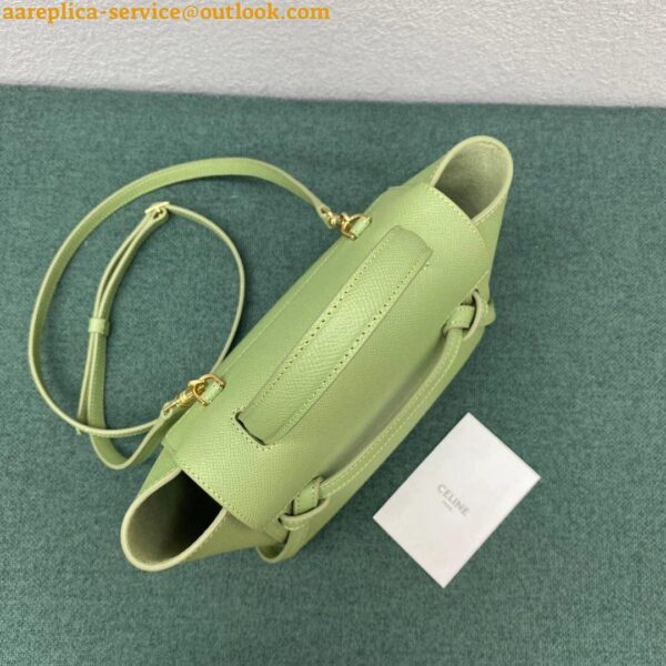 Replica Celine Belt Nano Bag In Sage Grained Calfskin 13