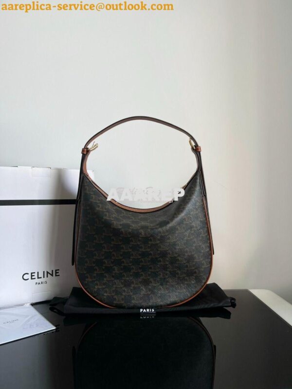 Replica Celine Heloise Bag In Triomphe Canvas And Calfskin 114713 Tan