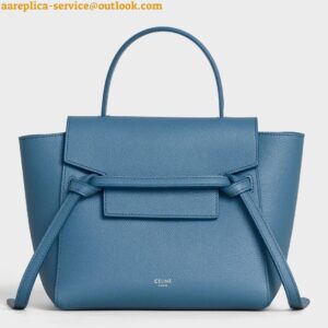 Replica Celine Belt Nano Bag In Slate Blue Grained Calfskin 2