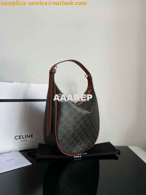 Replica Celine Heloise Bag In Triomphe Canvas And Calfskin 114713 Tan 2