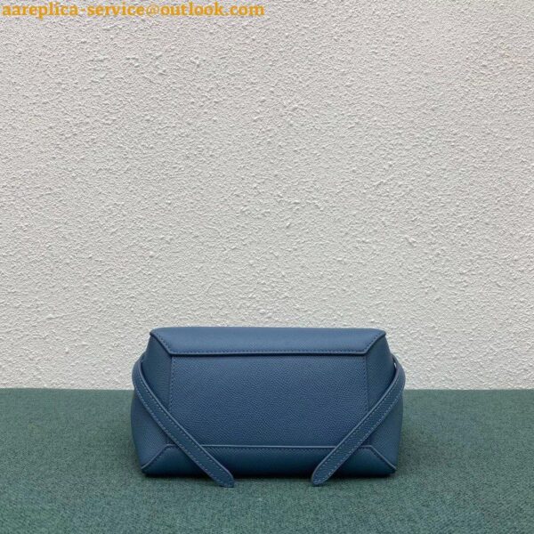 Replica Celine Belt Nano Bag In Slate Blue Grained Calfskin 3