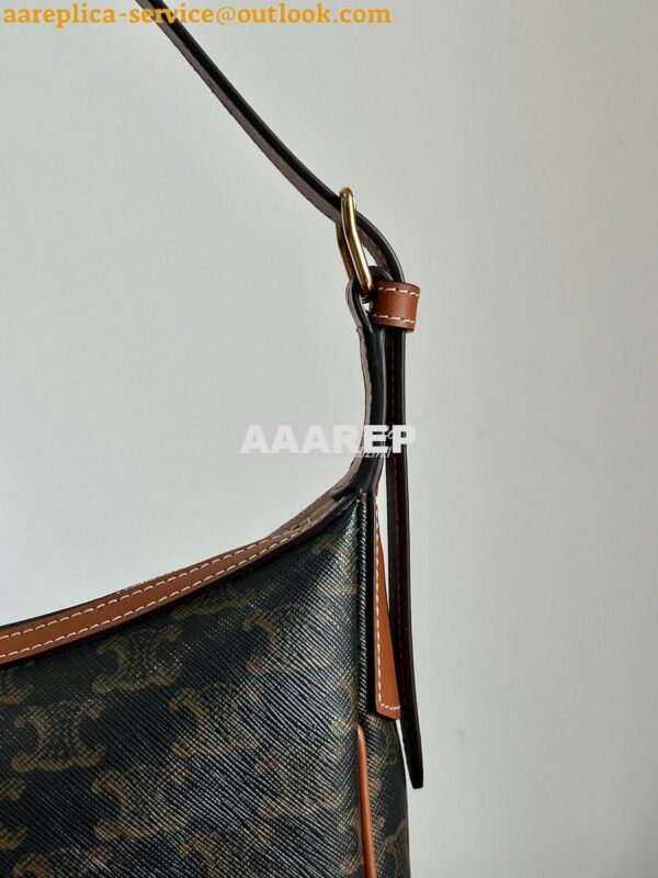 Replica Celine Heloise Bag In Triomphe Canvas And Calfskin 114713 Tan 4