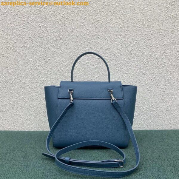 Replica Celine Belt Nano Bag In Slate Blue Grained Calfskin 5