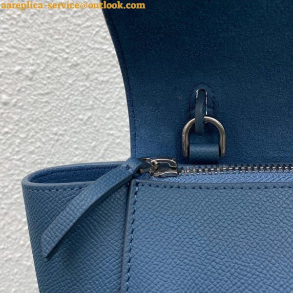 Replica Celine Belt Nano Bag In Slate Blue Grained Calfskin 9