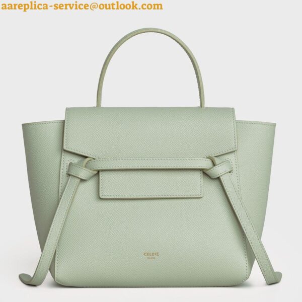 Replica Celine Belt Nano Bag In Vert D'eau Grained Calfskin 3